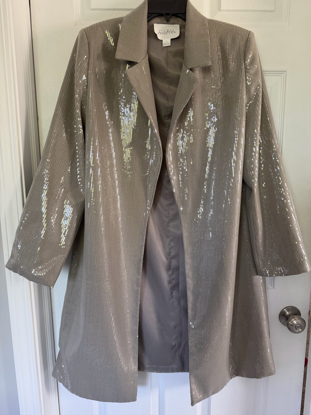 Mare Mare Sequin Longline Jacket - gray